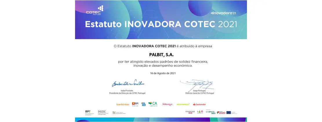 Certificado COTEC INOVADORA'21
