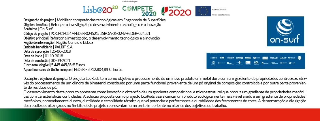 Projeto - Mobilizar competências tecnológicas em Engenharia de Superfícies Projeto - Mobilizar competências tecnológicas em Engenharia de Superfícies