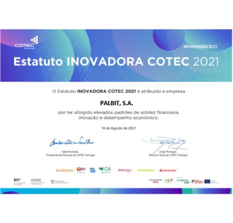 Certificado COTEC INOVADORA'21