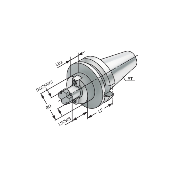 SHELL MILL CHUCK BT40-AB27-040-B - DRW