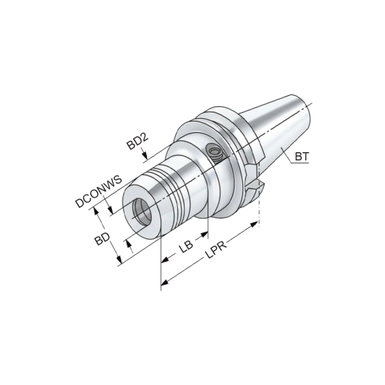 HYDRAULIC CHUCK BT40-HY32-110-B - DRW