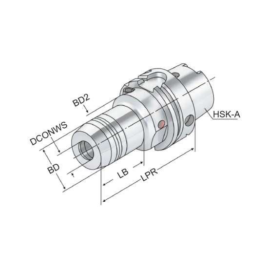 HYDRAULIC CHUCK HSKA100-HY14-095 - DRW