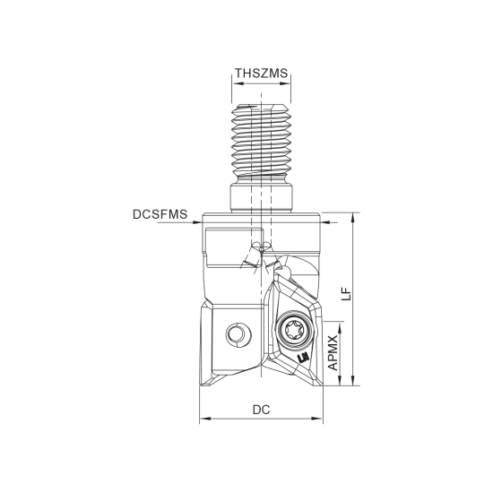MILLING TOOL 032R76090-03-09-M16040-B - DRW