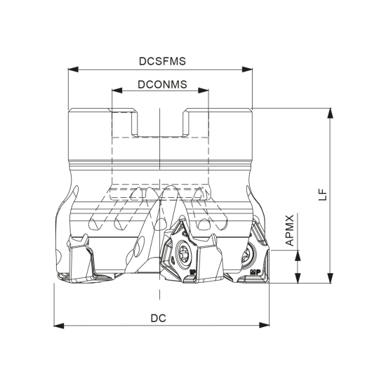 MILLING TOOL 125A49590-11-06-040063 - DRW