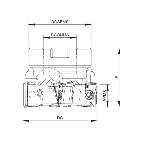 MILLING TOOL 063A18190-04-04-022040 - DRW