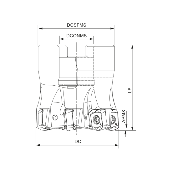 MILLING TOOL 050A16320-08-07-022040 - DRW