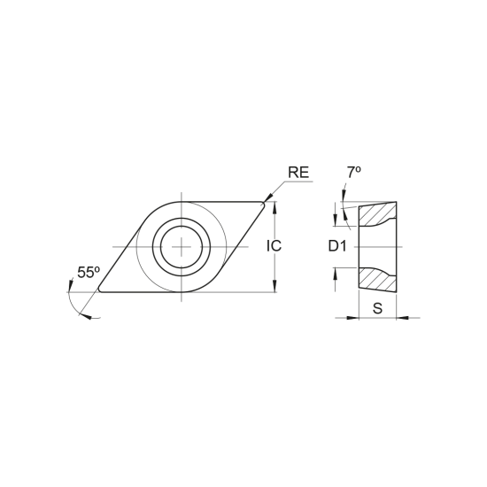 INSERT DCMT 11T308-FW PH2G115 - DRW