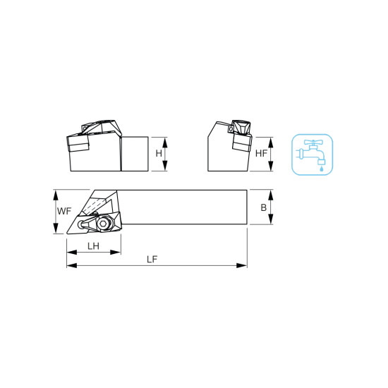TOOLHOLDER DDJN R 2020 K11-A - DRW