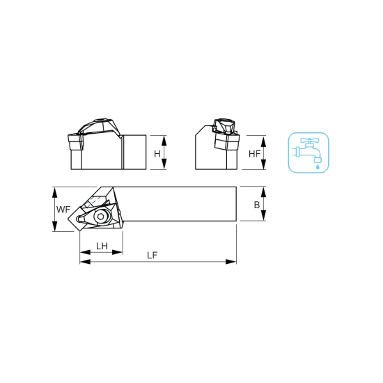 TOOLHOLDER DSSN R 2525 M12-A - DRW