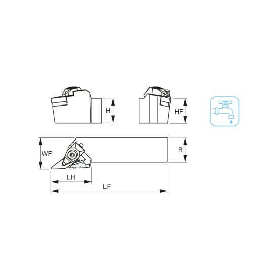 TOOLHOLDER DVJN L 2525 M16-A