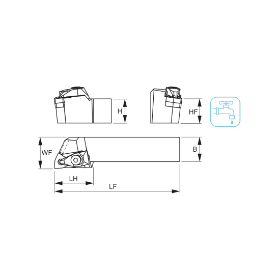 TOOLHOLDER DWLN L 3232 P08-A - DRW