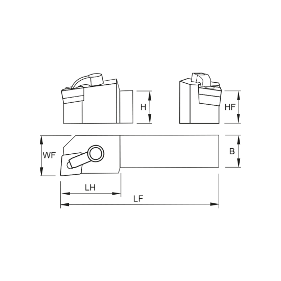 TOOLHOLDER MCLN L 2525 M12-K - DRW