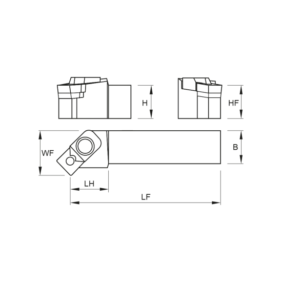 TOOLHOLDER MSSN L 4040 S19 - DRW