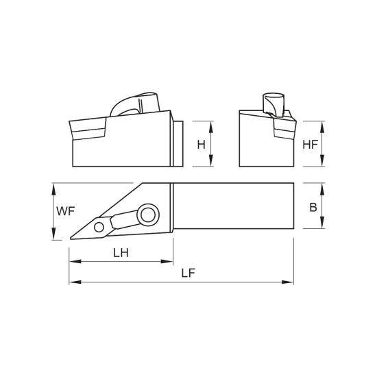 TOOLHOLDER MVJN R 2525 M16-K - DRW