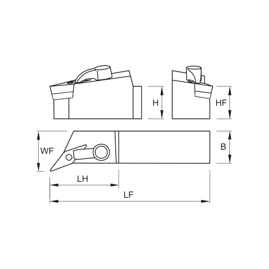 TOOLHOLDER MVQN R 2525 M16-K - DRW