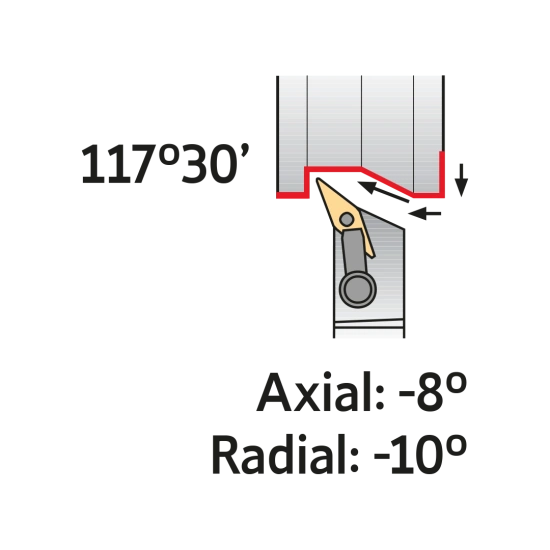 TOOLHOLDER MVQN R 2525 M16-K