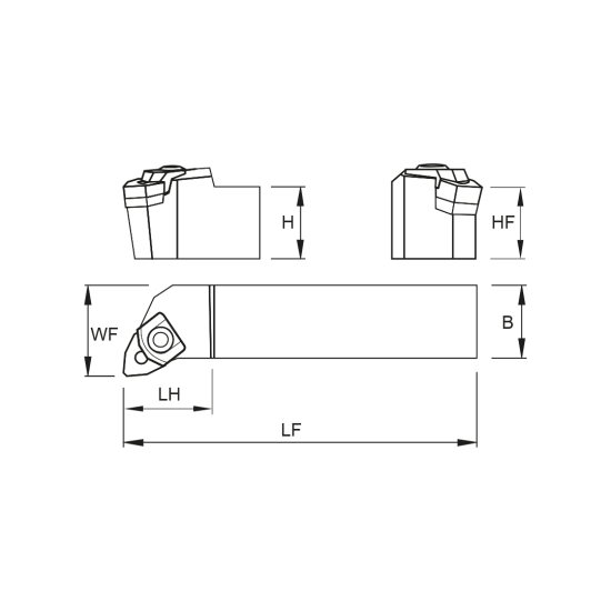 TOOLHOLDER MWLN R 3232 P08-K - DRW