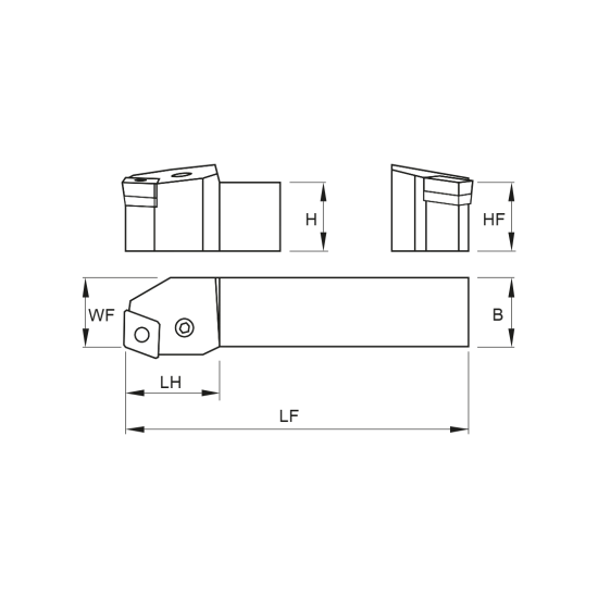 TOOLHOLDER PCBN L 2525 M16 - DRW