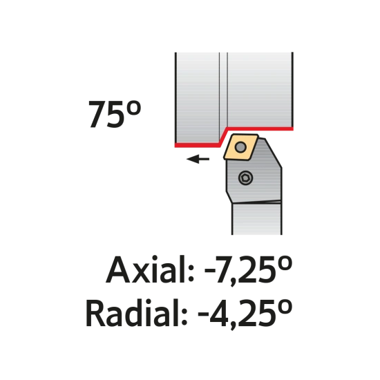 TOOLHOLDER PCBN L 2525 M16