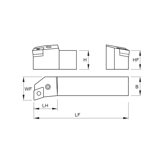 TOOLHOLDER PCFN L 3232 P19 - DRW