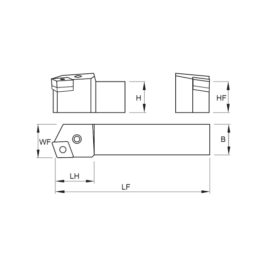TOOLHOLDER PCKN L 3232 P19 - DRW