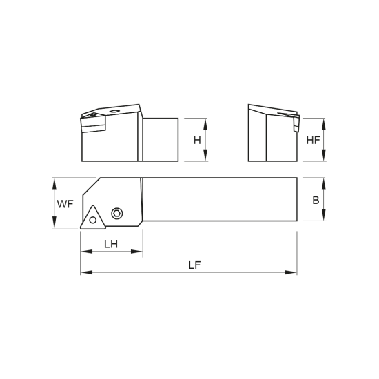 TOOLHOLDER PTGN L 2525 M16 - DRW
