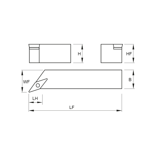 TOOLHOLDER SVHC R 2525 M16 - DRW