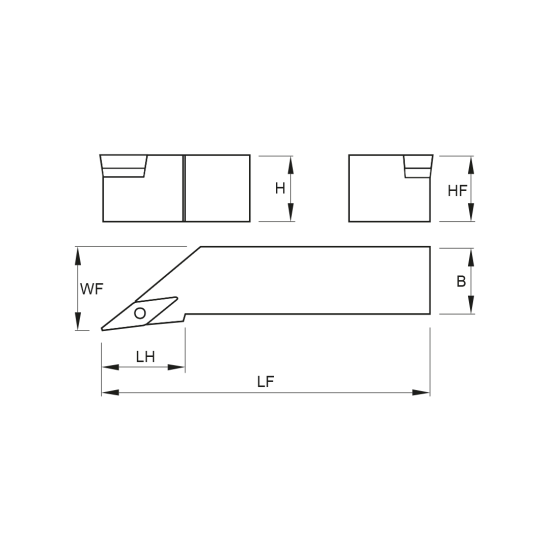 TOOLHOLDER SVJB R 2525 M16 - DRW