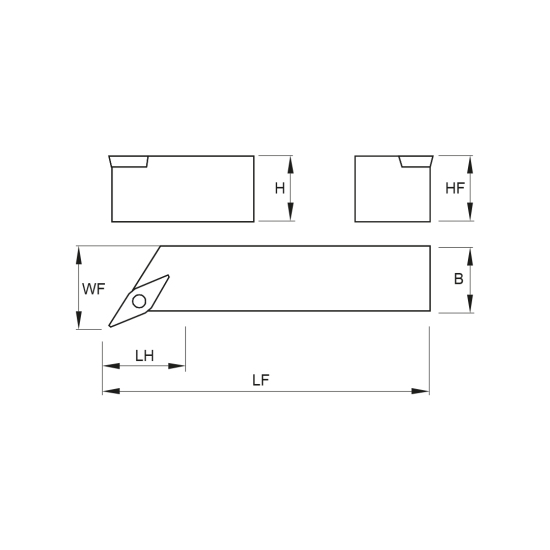 TOOLHOLDER SVXCL 2525 M13 - DRW