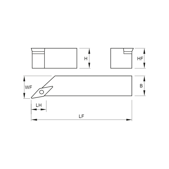 TOOLHOLDER SVZC R 2525 M16 - DRW