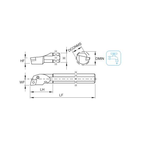 TOOLHOLDER A40T PCLN R 12 - DRW
