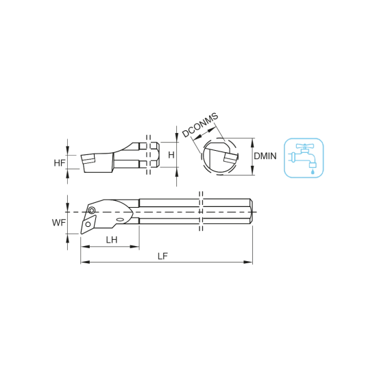 TOOLHOLDER A40T PDUN R 15 - DRW