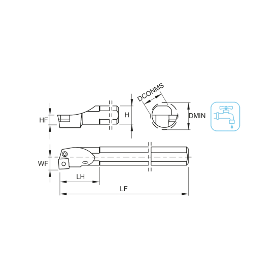 TOOLHOLDER A32S PSKN R 12 - DRW