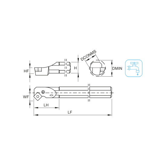 TOOLHOLDER A32S PSSN L 12 - DRW