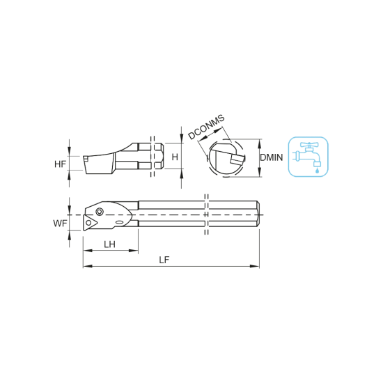 TOOLHOLDER A32S PTFN L 16 - DRW