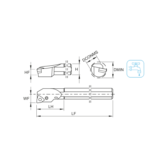 TOOLHOLDER A25R PWLN L 06 - DRW