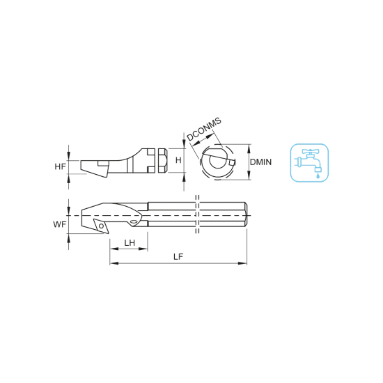 TOOLHOLDER A12K SDUC L 07-BT - DRW