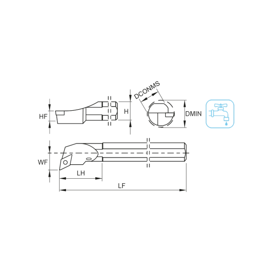 TOOLHOLDER A20Q SDUC R 11 - DRW