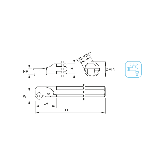 TOOLHOLDER A16M SSSC R 09 - DRW