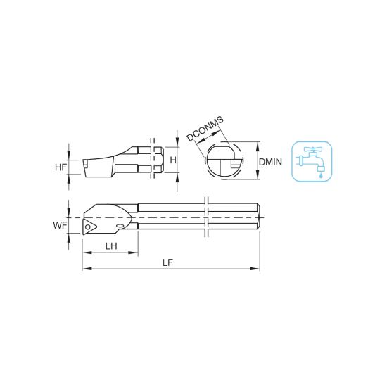TOOLHOLDER A40T STFC R 16 - DRW