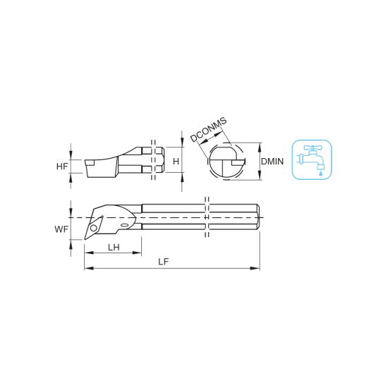 TOOLHOLDER A20Q SVQC R 11 - DRW