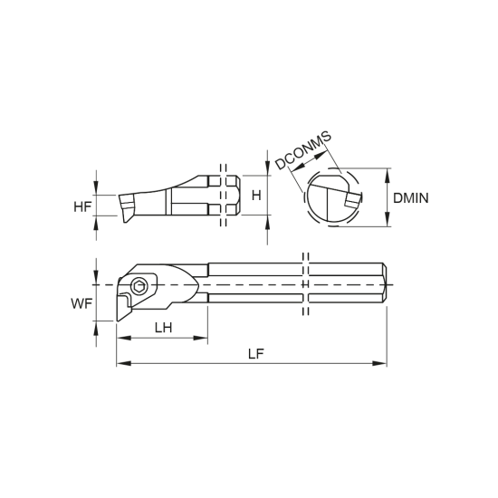 TOOLHOLDER S50W CKUN R 16 - DRW