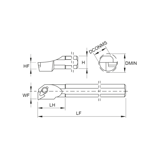 TOOLHOLDER S50W CTFP R 22 - DRW