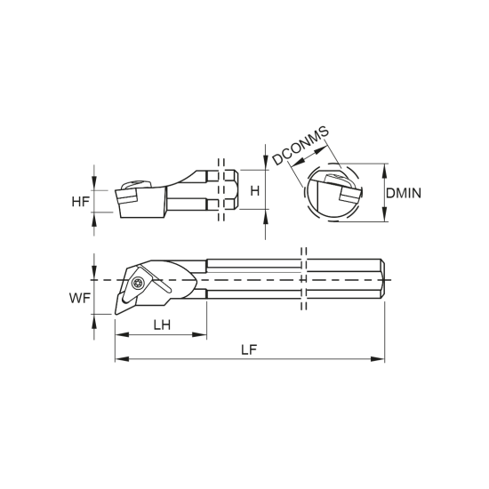 TOOLHOLDER S40V DDUN L 15 - DRW