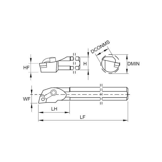 TOOLHOLDER S32U MCLN R 12-K - DRW