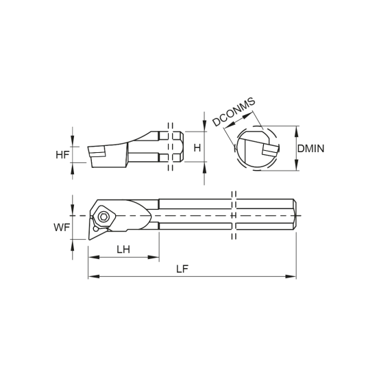 TOOLHOLDER S32U MTUN L 16 - DRW