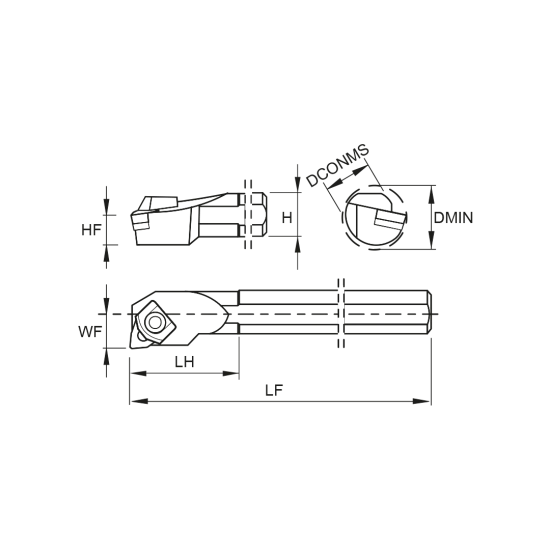 TOOLHOLDER S40V MWLN L 08-K - DRW