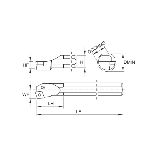 TOOLHOLDER S60Y PCKN L 16 - DRW