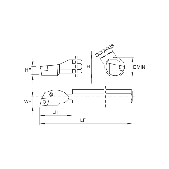 TOOLHOLDER S60Y PCLN L 12 - DRW