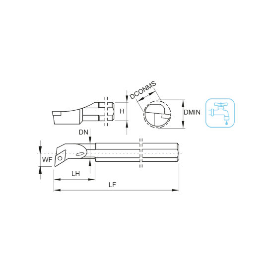 TOOLHOLDER A1012K SDUC L 07 - DRW